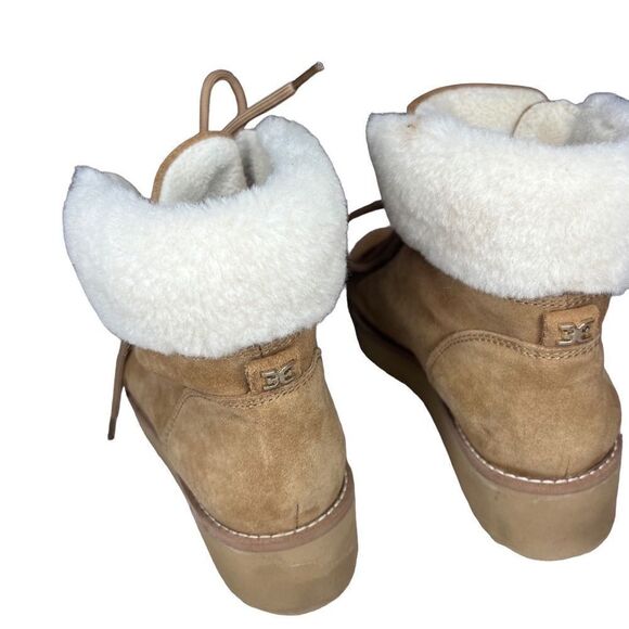 Sam Edelman Franc cognac fur trim boots size 6 - Picture 5 of 9